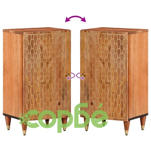 Страничен шкаф 40x33x75 см манго масивно дърво ➤ топ цена ➤ sorbe.bg