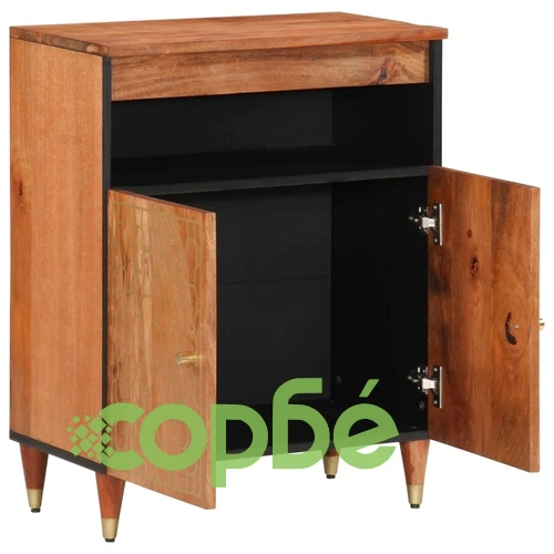 Страничен шкаф 60x33x75 см манго масивно дърво ➤ топ цена ➤ sorbe.bg