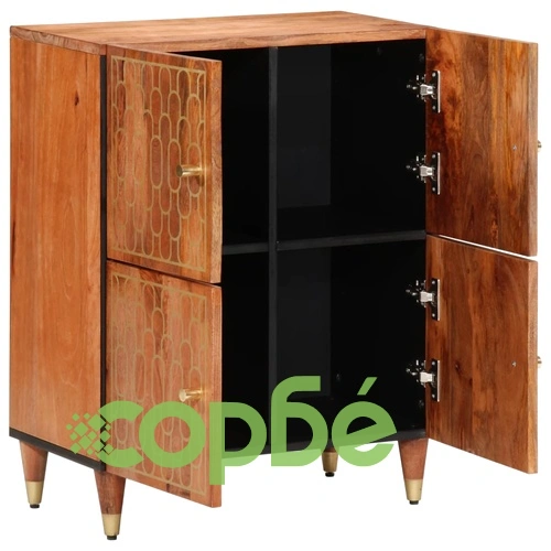 Страничен шкаф 60x33x75 см манго масивно дърво ➤ топ цена ➤ sorbe.bg