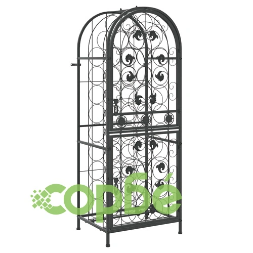 Поставка за вино за 41 бутилки черна 45x36x120 см ковано желязо ➤ топ цена ➤ sorbe.bg