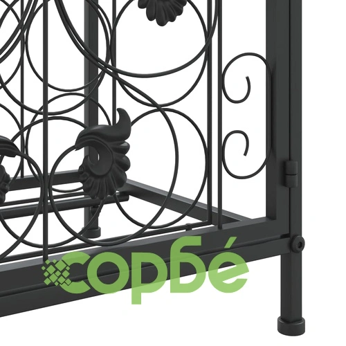 Поставка за вино за 41 бутилки черна 45x36x120 см ковано желязо ➤ топ цена ➤ sorbe.bg