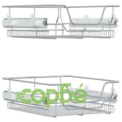 Издърпващи се телени кошници, 2 бр, сребристи, 45 см ➤ топ цена ➤ sorbe.bg