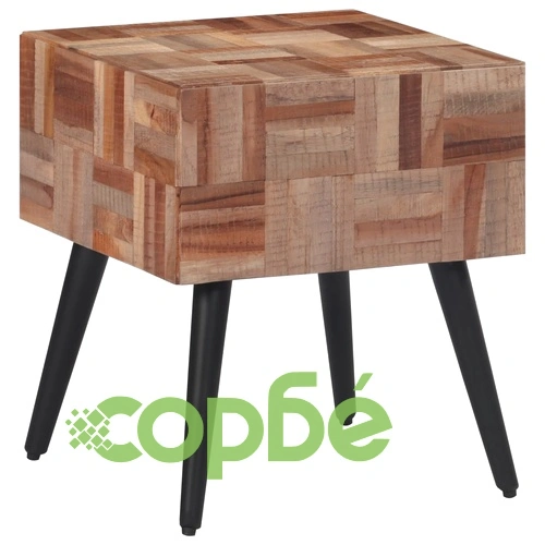 Помощна масичка 40x40x45 см масивно регенерирано тиково дърво ➤ топ цена ➤ sorbe.bg