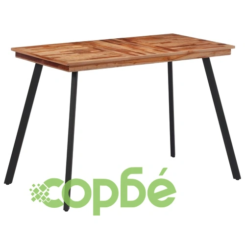 Трапезна маса, 120x62x76 см, тик масив ➤ топ цена ➤ sorbe.bg