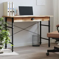 Компютърно бюро с чекмедже, цвят дъб, 110x55x75 см