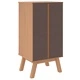 Нощно шкафче OLDEN, бяло и кафяво, борово дърво масив 