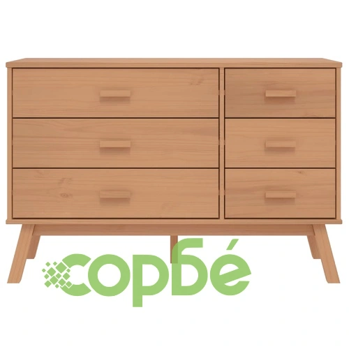 Шкаф с чекмеджета OLDEN, кафяво, борово дърво масив ➤ топ цена ➤ sorbe.bg