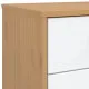 Шкаф с чекмеджета OLDEN, бяло и кафяво, борово дърво масив