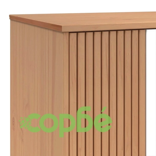 Гардероб OLDEN, бял и кафяв, 76,5x53x172 см, борово дърво масив ➤ топ цена ➤ sorbe.bg