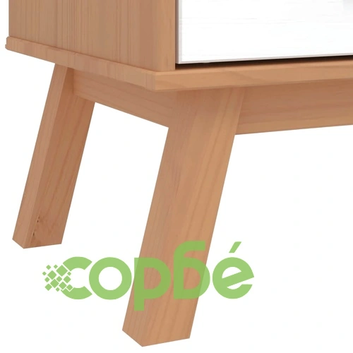 Гардероб OLDEN, бял и кафяв, 76,5x53x172 см, борово дърво масив ➤ топ цена ➤ sorbe.bg