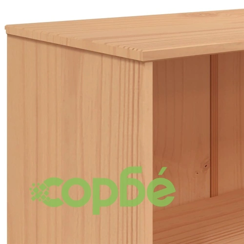 Библиотека с 4 рафта OLDEN, сива и кафява, борово дърво масив ➤ топ цена ➤ sorbe.bg