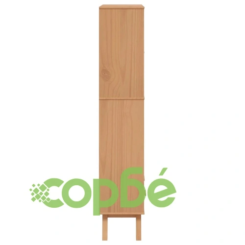 Библиотека с 4 рафта OLDEN, бяла и кафява, борово дърво масив ➤ топ цена ➤ sorbe.bg