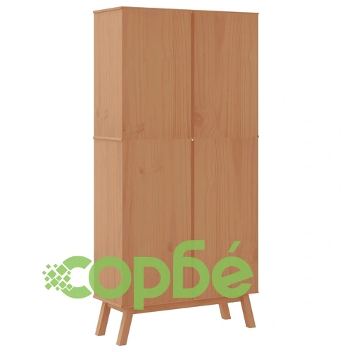 Библиотека с 4 рафта OLDEN, бяла и кафява, борово дърво масив ➤ топ цена ➤ sorbe.bg