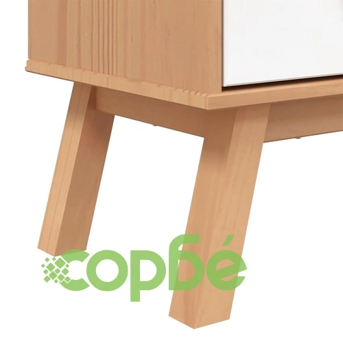 Библиотека с 4 рафта OLDEN, бяла и кафява, борово дърво масив ➤ топ цена ➤ sorbe.bg