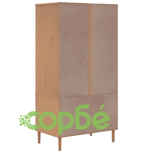 Гардероб SENJA ратанова визия кафяв 90x55x175 см бор масив ➤ топ цена ➤ sorbe.bg