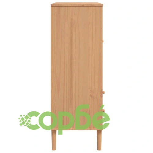 Бюфет SENJA, ратанова визия, кафяв, 90x40x112 см, бор масив ➤ топ цена ➤ sorbe.bg