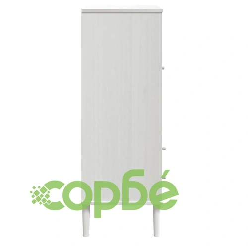 Бюфет SENJA, ратанова визия, бял, 90x40x112 см, бор масив ➤ топ цена ➤ sorbe.bg