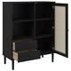 Бюфет SENJA, ратанова визия, черен, 90x40x112 см, бор масив