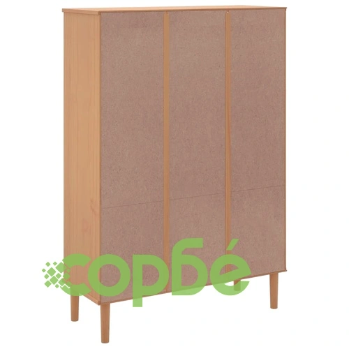 Библиотека SENJA ратанова визия кафява 90x35x130 см бор масив ➤ топ цена ➤ sorbe.bg