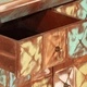 Шкаф с чекмеджета пъстър 70x35x70 см регенерирано дърво масив
