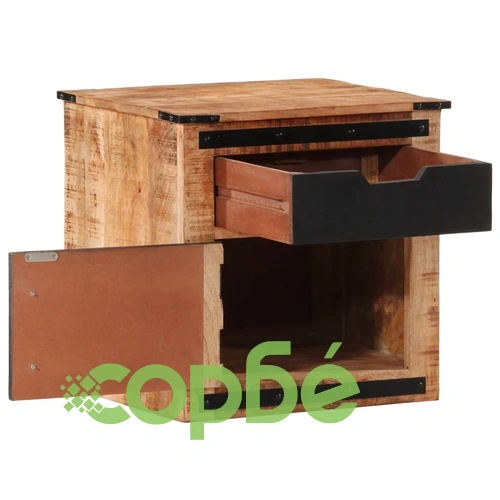 Нощно шкафче, 45x40x45 см, масивна мангова дървесина ➤ топ цена ➤ sorbe.bg