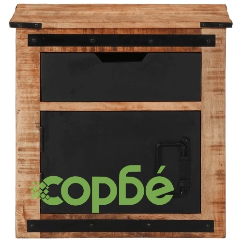 Нощно шкафче, 45x40x45 см, масивна мангова дървесина ➤ топ цена ➤ sorbe.bg