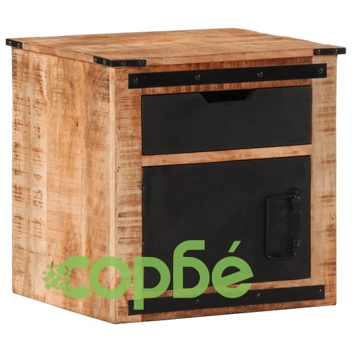 Нощно шкафче, 45x40x45 см, масивна мангова дървесина ➤ топ цена ➤ sorbe.bg
