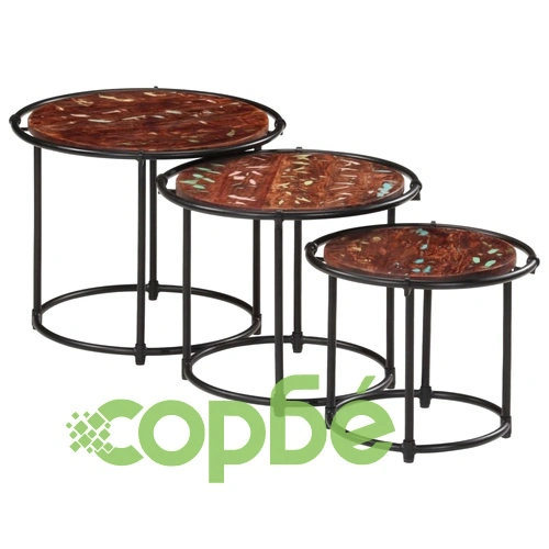 Стифиращи маси, 3 бр, регенерирано дърво масив ➤ топ цена ➤ sorbe.bg