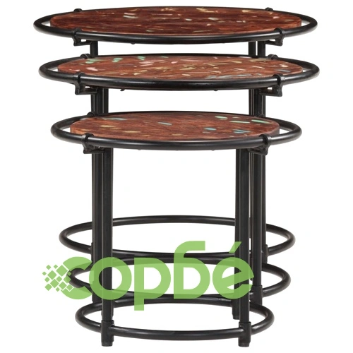 Стифиращи маси, 3 бр, регенерирано дърво масив ➤ топ цена ➤ sorbe.bg