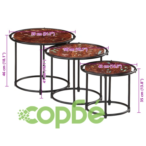 Стифиращи маси, 3 бр, регенерирано дърво масив ➤ топ цена ➤ sorbe.bg