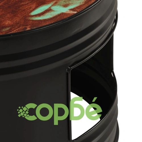 Бар маси с форма на барабан 3 бр масивна регенерирана дървесина ➤ топ цена ➤ sorbe.bg