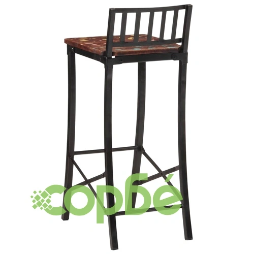 Бар столове, 4 бр, масивна регенерирана дървесина ➤ топ цена ➤ sorbe.bg