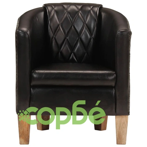 Фотьойл, черен, естествена кожа ➤ топ цена ➤ sorbe.bg