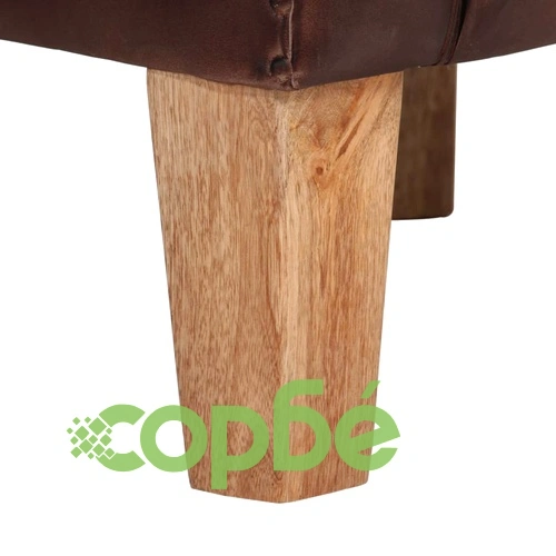 Фотьойл, тъмнокафяв, естествена кожа ➤ топ цена ➤ sorbe.bg