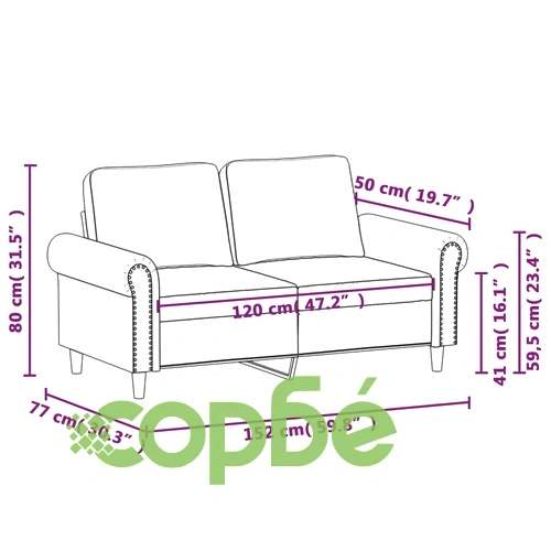 2-местен диван, сив, 120 см, изкуствена кожа ➤ топ цена ➤ sorbe.bg