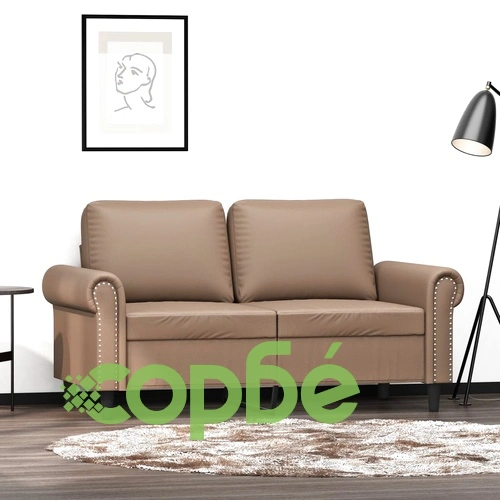 2-местен диван, капучино, 120 см, изкуствена кожа ➤ топ цена ➤ sorbe.bg
