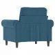 Кресло, синьо, 60 см, кадифе