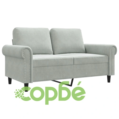 2-местен диван, светлосив, 120 см, кадифе ➤ топ цена ➤ sorbe.bg