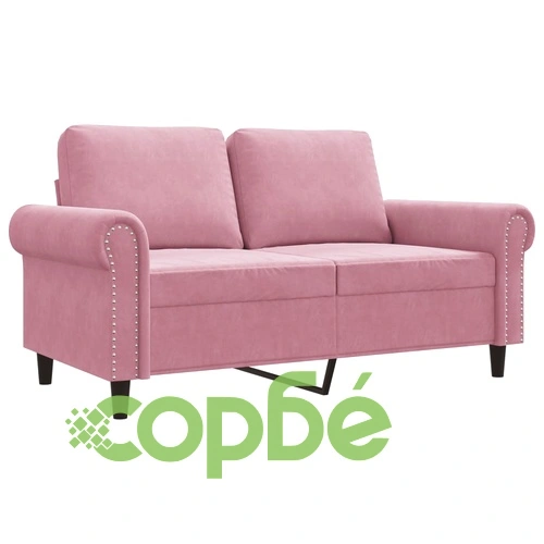 2-местен диван, розов, 120 см, кадифе ➤ топ цена ➤ sorbe.bg
