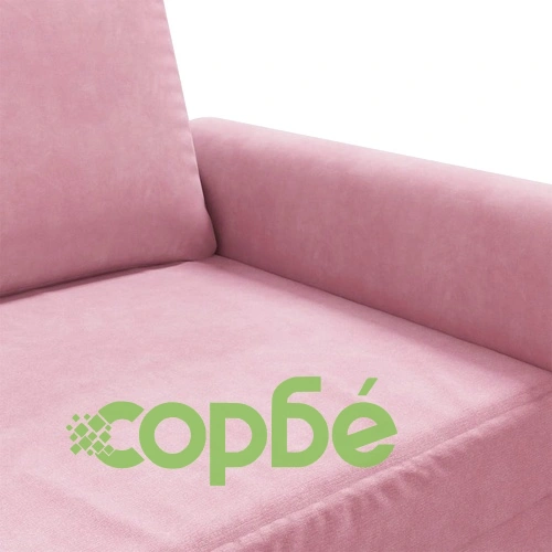 2-местен диван, розов, 120 см, кадифе ➤ топ цена ➤ sorbe.bg