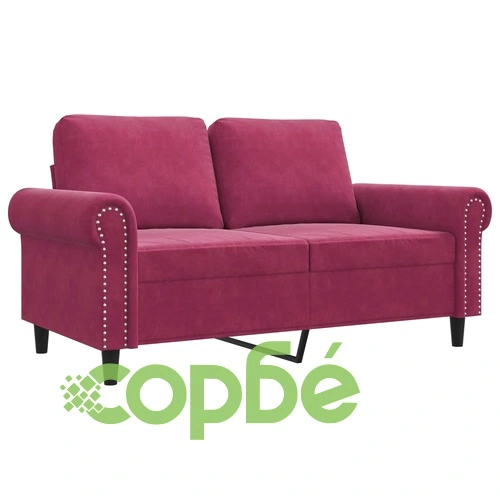 2-местен диван, виненочервен, 120 см, кадифе ➤ топ цена ➤ sorbe.bg
