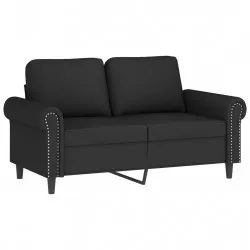 2-местен диван, черен, 120 см, кадифе