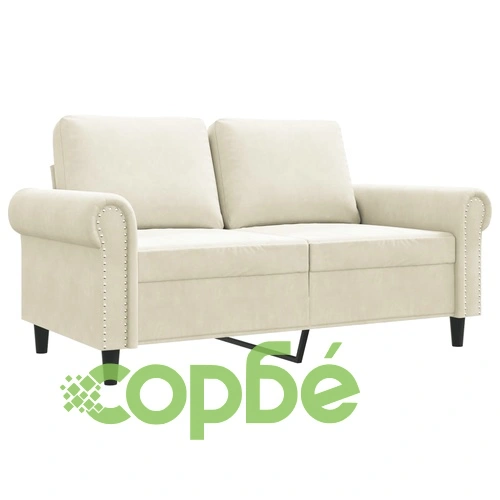 2-местен диван, кремав, 120 см, кадифе ➤ топ цена ➤ sorbe.bg