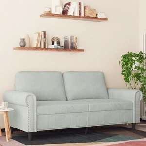 2-местен диван, светлосив, 140 см, кадифе