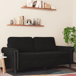 2-местен диван, черно, 140 см, кадифе