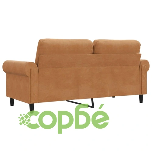 2-местен диван, кафяво, 140 см, кадифе ➤ топ цена ➤ sorbe.bg