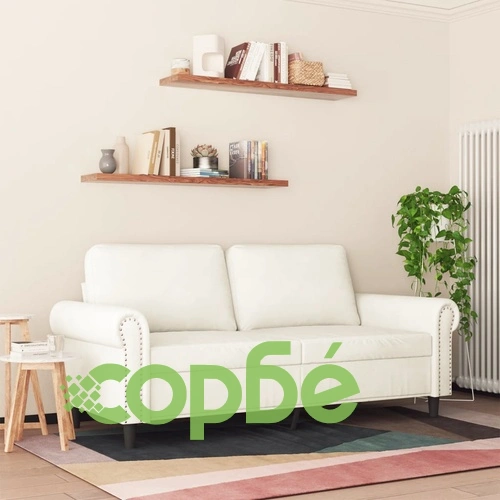 2-местен диван, кремава, 140 см, кадифе ➤ топ цена ➤ sorbe.bg