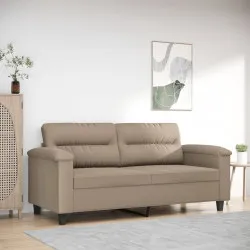 2-местен диван, таупе, 140 см, микрофибърен плат