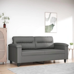 2-местен диван, Тъмносив, 140 см, микрофибърен плат