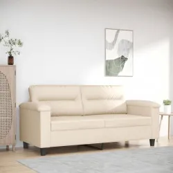 2-местен диван, бежово, 140 см, микрофибърен плат